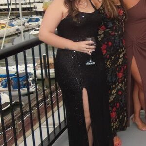 Sequin Black Evening Dress